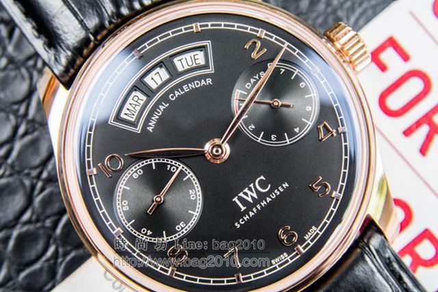 IWC手錶 V2升級版 萬國lW52850 葡萄牙萬年曆腕表系列 萬國表高端機械男表  hds1438